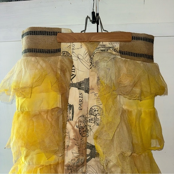 One of a kind Paris Montana Bustle Skirt Golden Tiered Maxi Skirt! One Size - Picture 10 of 16